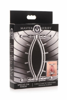 Зажим для вагины Master Series: Spread 'Em Poker Vagina Clamp with Adjustable Pressure Screws, шипы, фото №7