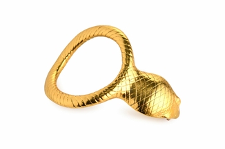 Эрекционное кольцо с головой кобры Master Series: Cobra King Golden Cock Ring, фото №4