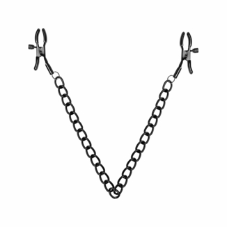 Зажимы для сосков Bedroom Fantasies: Nipple Clamps with Chain, черные, фото №2