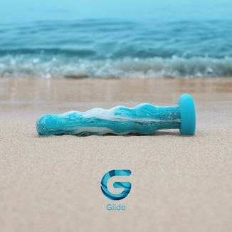 Стеклянный дилдо Gildo Ocean Flow, крупные бусины, силиконовое основание, photo number 8
