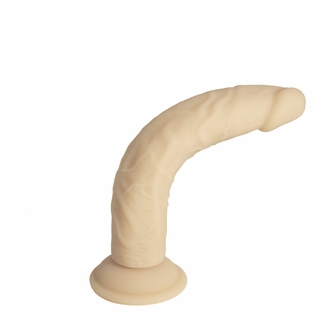 Фаллоимитатор Naked Addiction — 9″ Silicone Dual Density Bendable Dildo Vanilla, вибропуля в подарок, numer zdjęcia 3