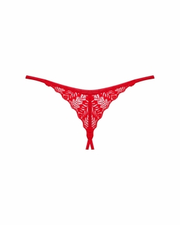 Трусики с доступом Obsessive Ingridia crotchless thong XL/2XL, красные, фото №5