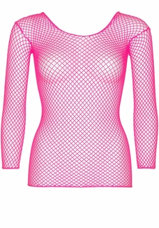 Сетчатый топ Leg Avenue Long Sleeves T-Shirts Neon Pink, One Size, фото №4