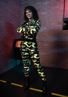 Эротический костюм десантницы Leg Avenue Pretty Paratrooper M, комбинезон, портупея, фото №6