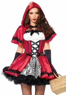 Эротический костюм Красной шапочки Leg Avenue Gothic Red Riding Hood M, платье, накидка, фото №2