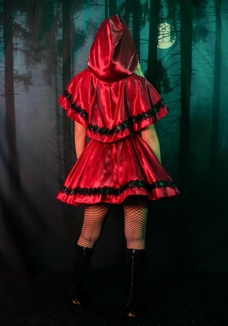 Эротический костюм Красной шапочки Leg Avenue Gothic Red Riding Hood L, платье, накидка, фото №11