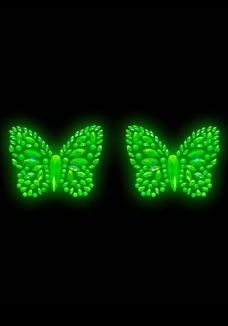 Пэстис-бабочки из кристаллов Leg Avenue Chrysallis nipple sticker, наклейки, светятся в темноте, photo number 3