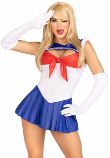 Эротический костюм Сейлор Мун Leg Avenue Sexy Sailor XS, платье, перчатки, бант, фото №2