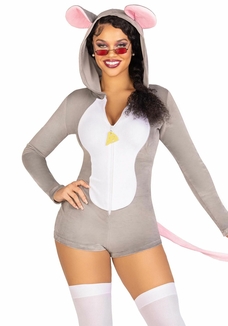 Комбинезон-костюм мышки Leg Avenue Comfy Mouse XS, с капюшоном, numer zdjęcia 2