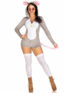 Комбинезон-костюм мышки Leg Avenue Comfy Mouse S, с капюшоном, фото №4