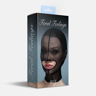 Маска сетка с открытым ртом Feral Feelings - Hood Mask Black, numer zdjęcia 3