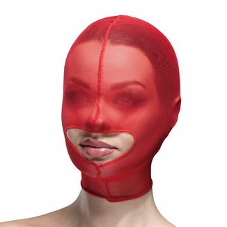 Маска сетка с открытым ртом Feral Feelings - Hood Mask Red, фото №2