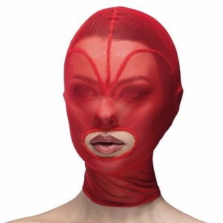Маска сердце сетка с открытым ртом Feral Feelings - Hearts Mask Red/Red, photo number 2