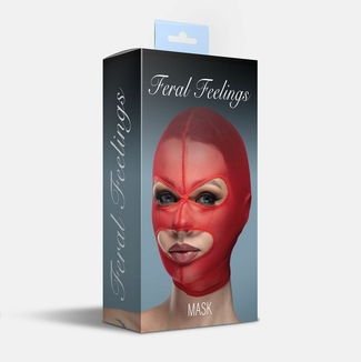 Маска сетка с открытым ртом и глазами Feral Feelings - Mask Red, photo number 3