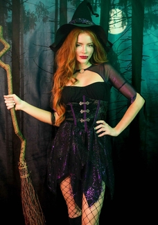 Костюм ведьмы Leg Avenue Mystical Witch M, платье, шляпа, фото №5