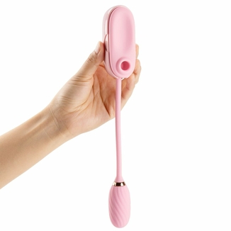 Вакуумный клиторальный стимулятор Otouch Louis Vibrate Pink с виброяйцом, в кейсе, фото №4