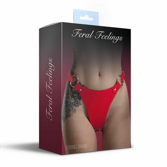Трусики из натуральной кожи Feral Feelings - String Bikini Red, photo number 5