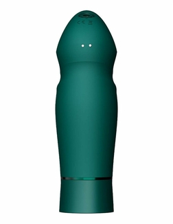 Компактная смарт секс-машина Zalo – Sesh Turquoise Green, 2 насадки, пульт ДУ, кристалл Swarovski, фото №7