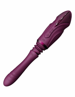 Компактная смарт секс-машина Zalo – Sesh Velvet Purple, 2 насадки, пульт ДУ, кристалл Swarovski, numer zdjęcia 5