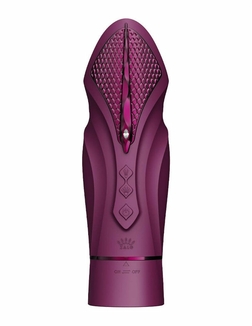 Компактная смарт секс-машина Zalo – Sesh Velvet Purple, 2 насадки, пульт ДУ, кристалл Swarovski, numer zdjęcia 8