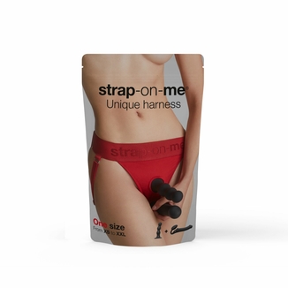 Трусики для страпона Strap-On-Me HARNAIS LINGERIE UNIQUE - One Size - RED, фото №8