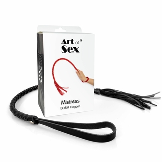 Плеть из экокожи Art of Sex - Mistress, черный, фото №5