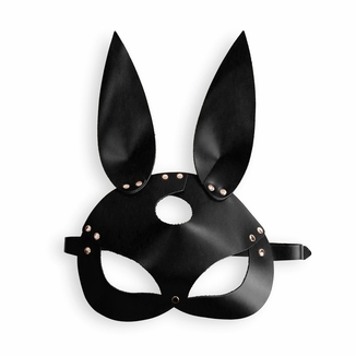 Кожаная маска Зайки Art of Sex - Bunny mask, цвет Черный, фото №4