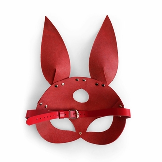 Кожаная маска Зайки Art of Sex - Bunny mask, цвет Красный, фото №5