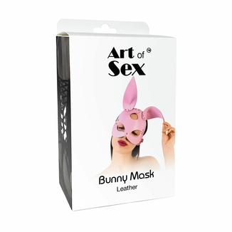 Кожаная маска Зайки Art of Sex - Bunny mask, цвет Красный, фото №6