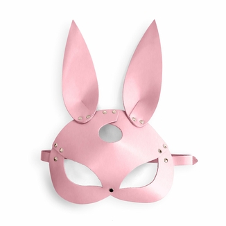 Кожаная маска Зайки Art of Sex - Bunny mask, цвет Розовый, фото №4