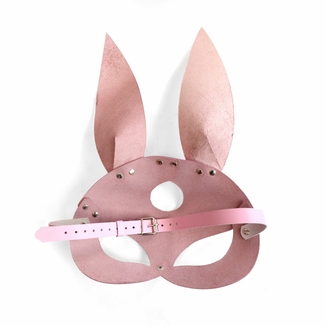Кожаная маска Зайки Art of Sex - Bunny mask, цвет Розовый, фото №5