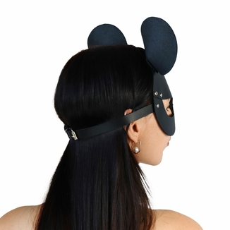 Кожаная маска мышки Art of Sex - Mouse Mask, цвет Черный, фото №3