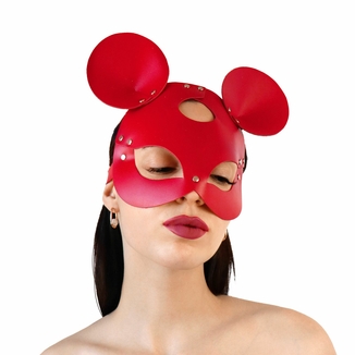 Кожаная маска мышки Art of Sex - Mouse Mask, цвет Красный, numer zdjęcia 2