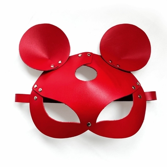 Кожаная маска мышки Art of Sex - Mouse Mask, цвет Красный, numer zdjęcia 4