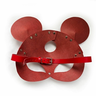 Кожаная маска мышки Art of Sex - Mouse Mask, цвет Красный, numer zdjęcia 5
