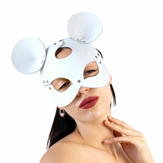 Кожаная маска мышки Art of Sex - Mouse Mask, цвет Белый, numer zdjęcia 2