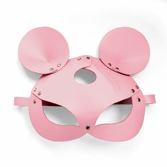 Кожаная маска мышки Art of Sex - Mouse Mask, цвет Розовый, фото №4