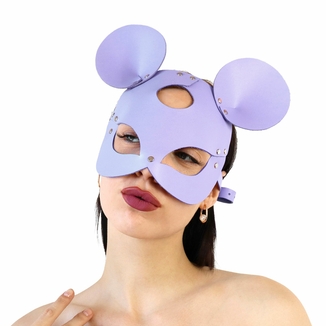 Кожаная маска мышки Art of Sex - Mouse Mask, цвет Лавандовый, фото №2