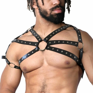 Мужская портупея Art of Sex - Ares , натуральная кожа, цвет Черный, размер XS-M, numer zdjęcia 2
