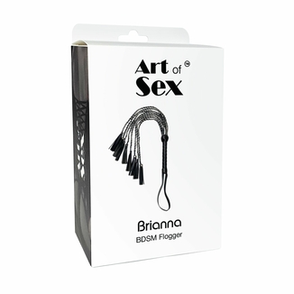 Ажурная плеть из экокожи Art of Sex - Brianna, цвет черный, photo number 5