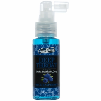 Спрей для минета Doc Johnson GoodHead DeepThroat Spray – Blue Raspberry 59 мл для глубокого минета, фото №2