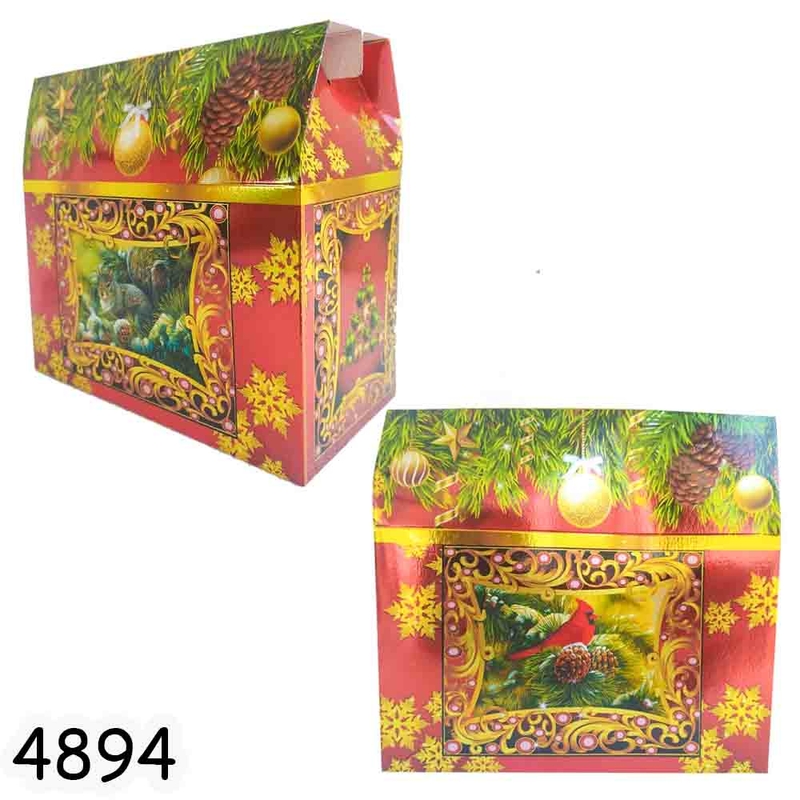 Новогодняя коробка Красная птичка 1000г арт. 4894