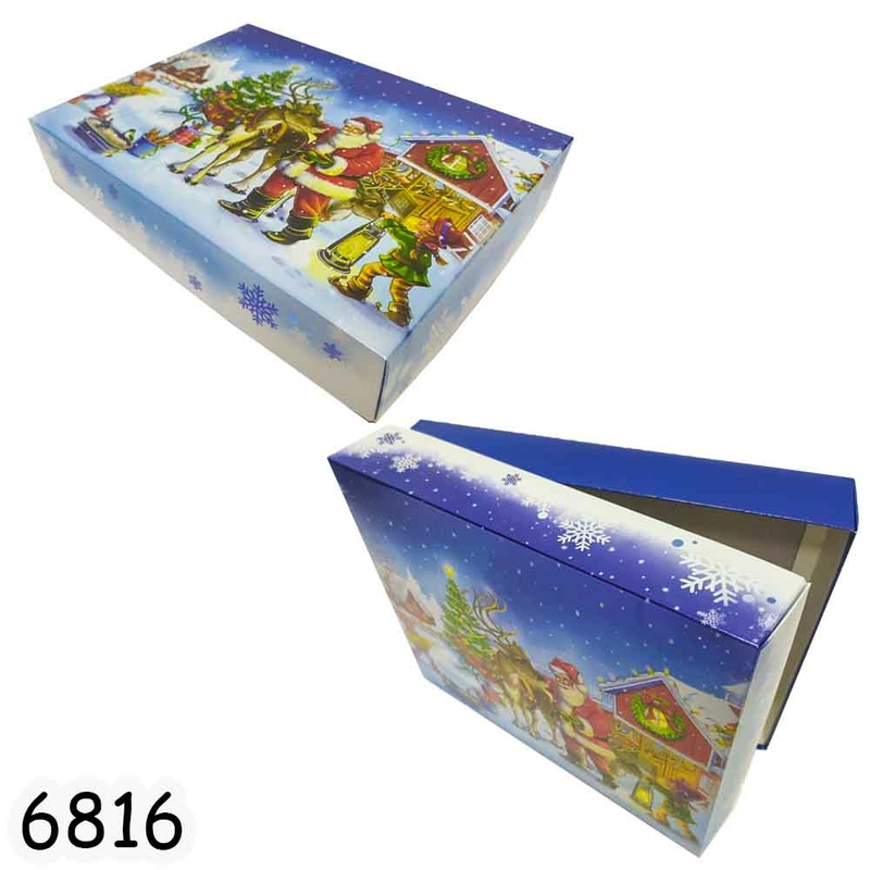 Новогодняя коробка Санта с оленем 800г арт. 6816