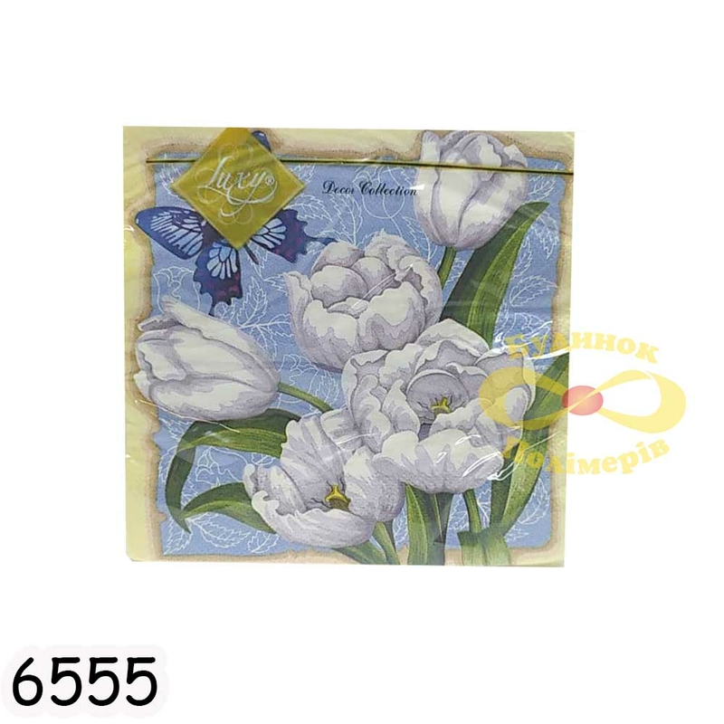 Салфетка 33/33^ 20 шт.(3ш) Luxy Белоснежные тюльпаны арт. 6555