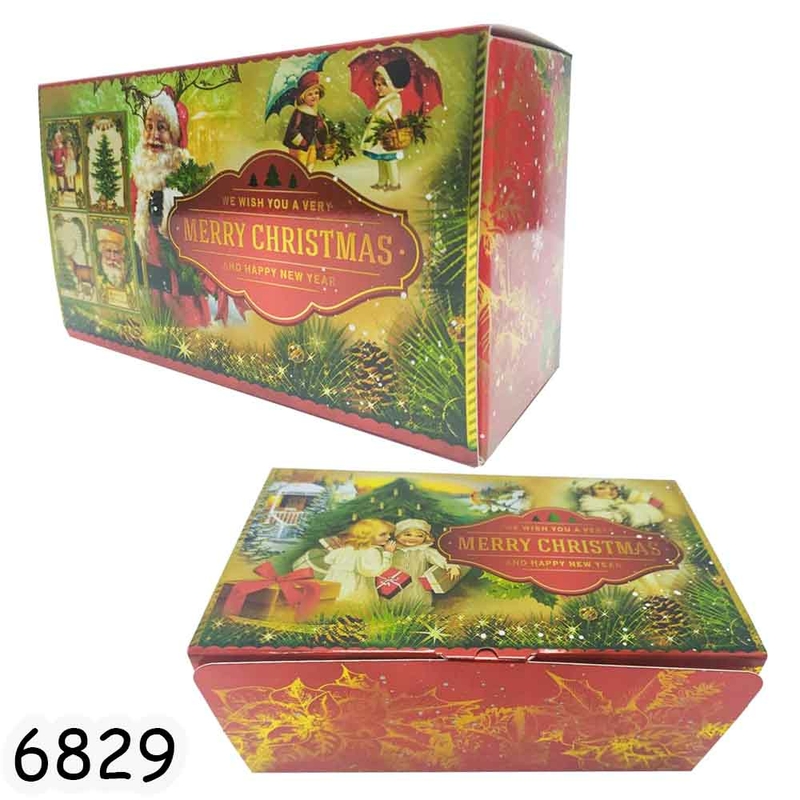Новогодняя коробка шкатулка картонная металлизированная Marry Christmas 700г арт. 6829 (10шт)