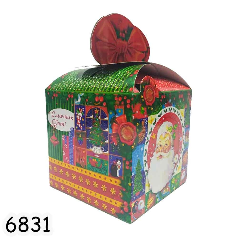 Новогодняя коробка Бант новогодний 700г арт. 6831 (10шт)
