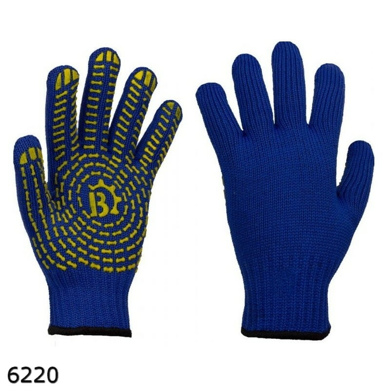 Перчатки рабочие синие крепкие Work арт. 6220 (10шт)