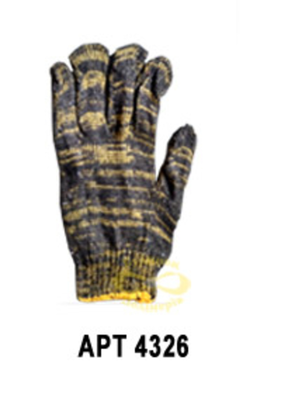 Перчатки трикотажные Меланж без ПВХ черно-желтый цвет арт. 4326 (12шт)