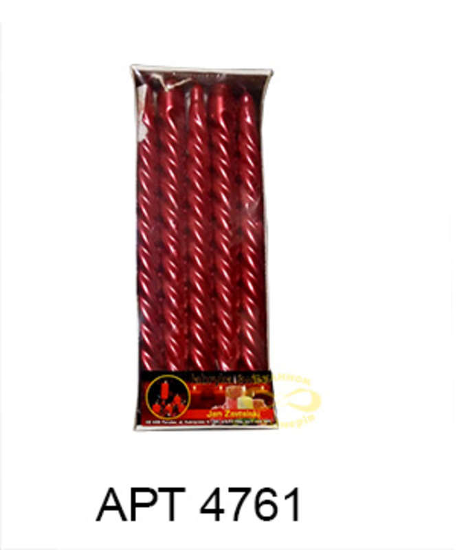 Свеча крученая красная перламутровая арт. 4761 (5шт)