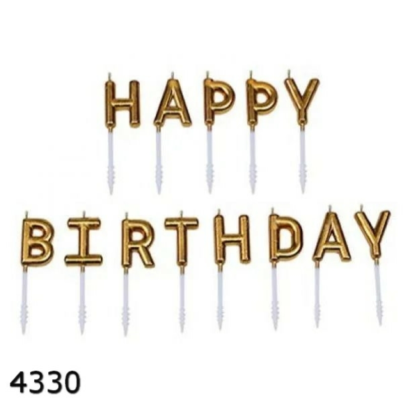 Свеча тортовая Party буквами Happy Birthday  арт. 4330